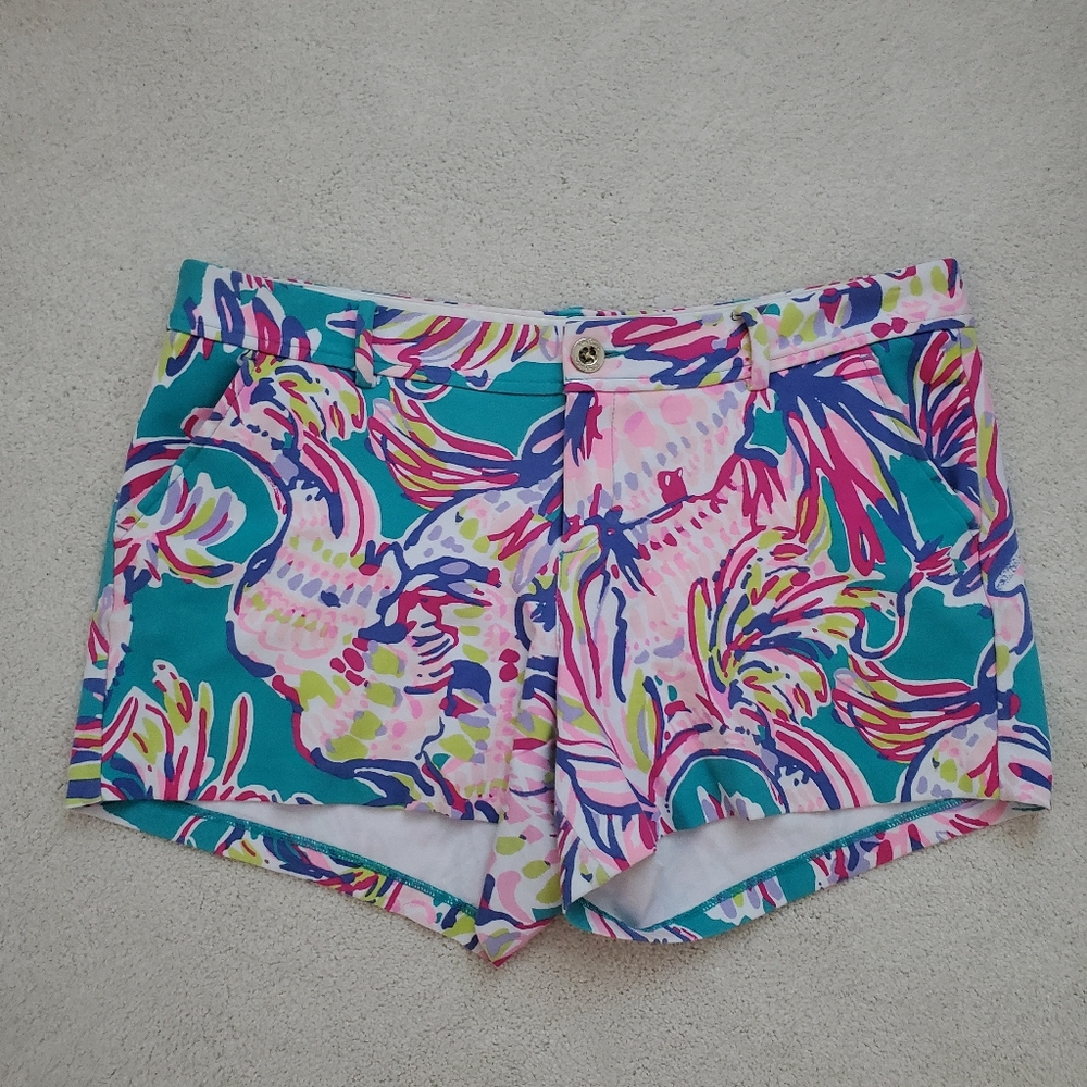 Lilly Pulitzer Stretch Callahan Shorts in Agate Green Safari Sighted sz12